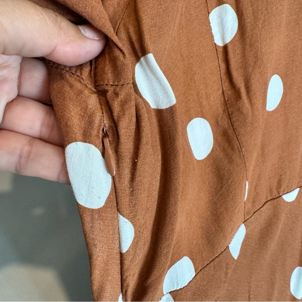 A New Day Brown Puff Sleeve V-Neck Maxi Dress - Picture 8 of 11